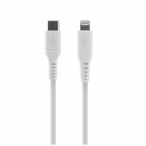 Nabíjecí a datový Liquid silicone kabel FIXED s konektory USB-C/Lightning a podporou PD, 1.2m, MFI, bílý vyobraziť