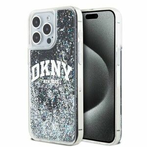 DKNY Liquid Glitter Arch Logo Zadní Kryt pro iPhone 14 Pro Black vyobraziť