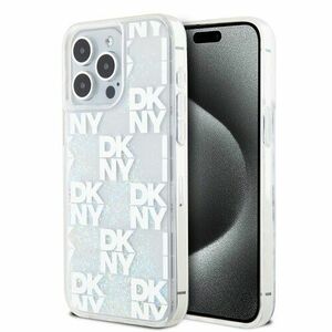 DKNY Liquid Glitter Checkered Pattern Zadní Kryt pro iPhone 15 Pro Max Transparent vyobraziť