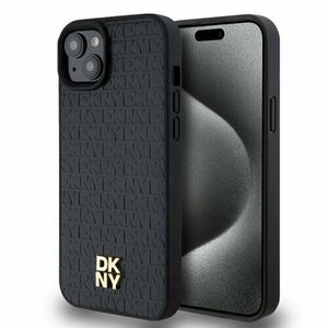 DKNY PU Leather Repeat Pattern Stack Logo Magsafe Zadní Kryt pro iPhone 13 Black vyobraziť