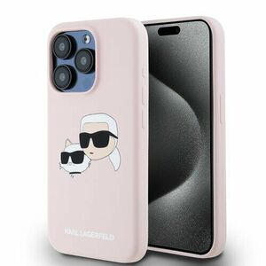 Karl Lagerfeld Liquid Silicone Double Heads Magsafe Zadní Kryt pro iPhone 15 Pro Pink vyobraziť