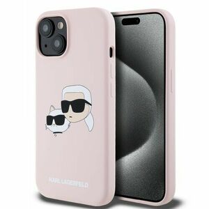 Karl Lagerfeld Liquid Silicone Double Heads Magsafe Zadní Kryt pro iPhone 15 Pink vyobraziť