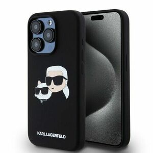Karl Lagerfeld Liquid Silicone Double Heads Magsafe Zadní Kryt pro iPhone 15 Pro Black vyobraziť