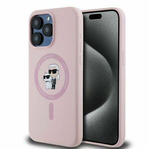 Karl Lagerfeld Liquid Silicone Karl and Choupette Magsafe Zadní Kryt pro iPhone 15 Pro Max Pink vyobraziť