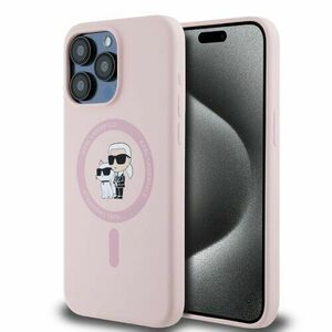 Karl Lagerfeld Liquid Silicone Karl and Choupette Magsafe Zadní Kryt pro iPhone 15 Pro Pink vyobraziť