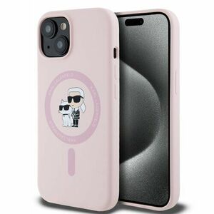 Karl Lagerfeld Liquid Silicone Karl and Choupette Magsafe Zadní Kryt pro iPhone 15 Pink vyobraziť