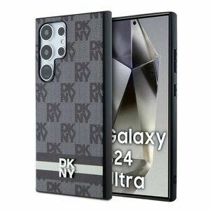 DKNY PU Leather Checkered Pattern and Stripe Zadní Kryt pro Samsung Galaxy S24 Ultra Black vyobraziť