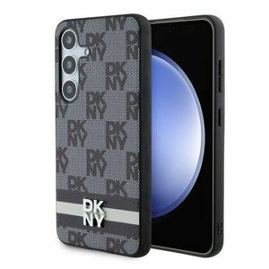 DKNY PU Leather Checkered Pattern and Stripe Zadní Kryt pro Samsung Galaxy S24+ Black vyobraziť