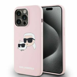 Karl Lagerfeld Liquid Silicone Double Heads Magsafe Zadní Kryt pro iPhone 14 Pro Pink vyobraziť