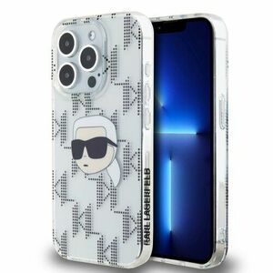 Karl Lagerfeld IML Electroplated Karl Head Zadní Kryt pro iPhone 15 Pro Max Transparent vyobraziť