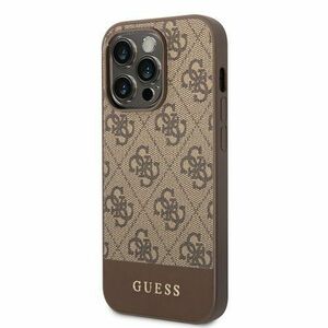 Guess 4G Stripe Zadní Kryt pro iPhone 14 Pro Brown vyobraziť