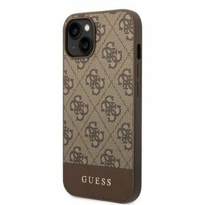 Puzdro Guess 4G Stripe iPhone 14 - hnedé vyobraziť