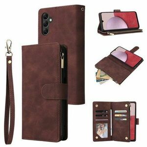 Puzdro Zipper Wallet Book Samsung Galaxy A14 4G/5G - hnedé vyobraziť