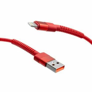 mobilNET pletený kábel USB na Lightning 2M 3A, červený vyobraziť