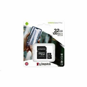 32GB microSDHC Kingston Canvas Select Plus A1 CL10 100MB/s + adapter vyobraziť