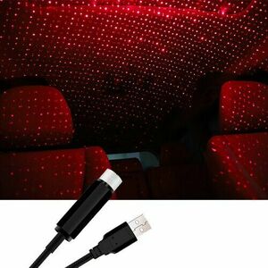 Laserový mini projektor hviezdnej oblohy do USB, červená vyobraziť