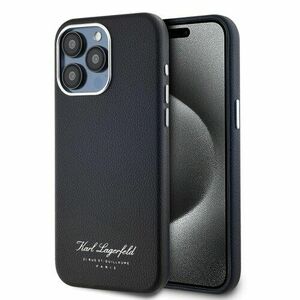 Karl Lagerfeld Grained PU Hotel RSG Zadní Kryt pro iPhone 15 Pro Max Black vyobraziť