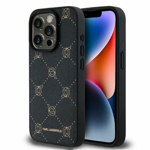 Karl Lagerfeld PU Karl Heads Pattern Magsafe Zadní Kryt pro iPhone 15 Pro Black vyobraziť