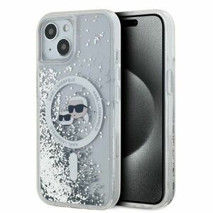 Karl Lagerfeld Liquid Glitter Karl and Choupette Heads MagSafe Case for iPhone 14 Transparent vyobraziť