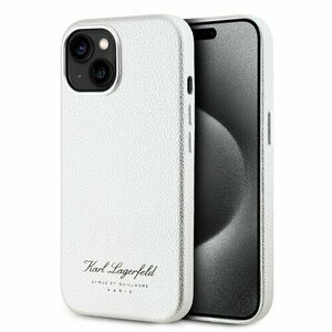 Karl Lagerfeld Grained PU Hotel RSG Zadní Kryt pro iPhone 15 White vyobraziť