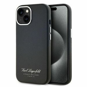 Karl Lagerfeld Grained PU Hotel RSG Zadní Kryt pro iPhone 15 Black vyobraziť
