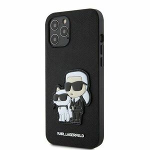 Karl Lagerfeld PU Saffiano Karl and Choupette NFT Zadní Kryt pro iPhone 12 Pro Max Black vyobraziť