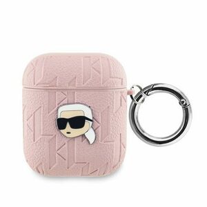 Karl Lagerfeld PU Embossed Karl Head Pouzdro pro AirPods 1/2 Pink vyobraziť