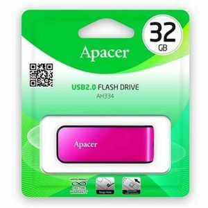 Apacer USB flash disk, USB 2.0, 32GB, AH334, ružový, AP32GAH334P-1, USB A, s výsuvným konektorom vyobraziť