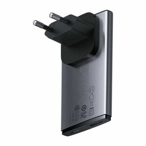 Baseus GAN5 Pro Ultratenký rýchlonabíjací adaptér USB-C + USB-A 65W, šedá vyobraziť