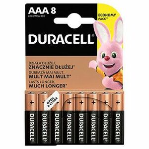 Batéria alkalická, AAA (LR03), AAA, 1.5V, Duracell, blister, 8-pack, 42323, Basic vyobraziť