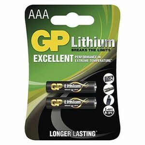 Batéria lítiová, AAA (LR03), AAA, 1.5V, GP, blister, 2-pack vyobraziť