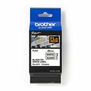 Brother originál páska do tlačiarne štítkov, Brother, FLE-2511, černý tlač/biely podklad, nelaminovaná, 21mm, 45mm x 10.5mm, 72ks vyobraziť