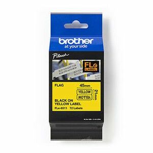 Brother originál páska do tlačiarne štítkov, Brother, FLE-6511, černý tlač/žltý podklad, nelaminovaná, 21mm, 45mm x 10.5mm, 72ks vyobraziť