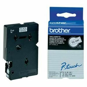 Brother originál páska do tlačiarne štítkov, Brother, TC-291, černý tlač/biely podklad, laminovaná, 7.7m, 9mm vyobraziť