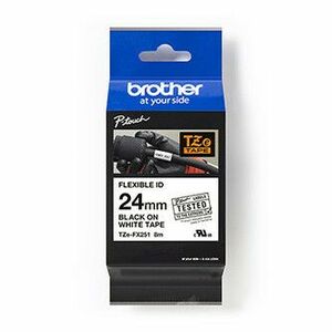 Brother originál páska do tlačiarne štítkov, Brother, TZE-FX251, černý tlač/biely podklad, laminovaná, 8m, 24mm, flexibilná vyobraziť