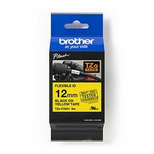 Brother originál páska do tlačiarne štítkov, Brother, TZE-FX631, černý tlač/žltý podklad, laminovaná, 8m, 12mm, flexibilná vyobraziť