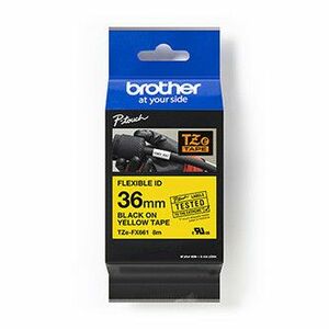 Brother originál páska do tlačiarne štítkov, Brother, TZE-FX661, černý tlač / žltý podklad, laminovaná, 8m, 36mm, flexibilná vyobraziť