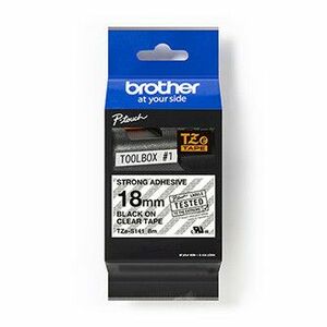 Brother originál páska do tlačiarne štítkov, Brother, TZE-S141, černý tlač/priesvitný podklad, laminovaná, 8m, 18mm, extrémne adh vyobraziť