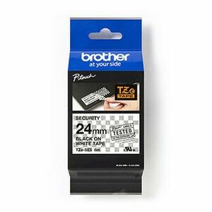 Brother originál páska do tlačiarne štítkov, Brother, TZE-SE5, černý tlač/biely podklad, laminovaná, 8m, 24mm, plombovacia vyobraziť