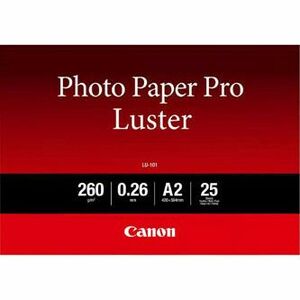 Canon LU-101 Photo Paper Pro Luster, LU-101, fotopapier, lesklý, 6211B026, biely, A2, 16.54x23.39", 260 g/m2, 25 ks, inkoustový vyobraziť