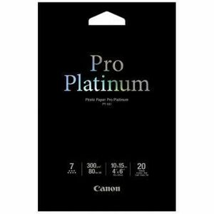 Canon Photo Paper Pro Platinum, PT-101, fotopapier, lesklý, 2768B013, biely, 10x15cm, 4x6", 300 g/m2, 20 ks, inkoustový vyobraziť