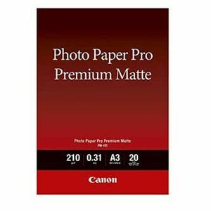 Canon Photo paper premium matte, PM-101, foto papier, matný, 8657B006, biely, A3, 210 g/m2, 20 ks, inkoustový vyobraziť