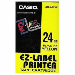 Casio originál páska do tlačiarne štítkov, Casio, XR-24YW1, černý tlač/žltý podklad, nelaminovaná, 8m, 24mm vyobraziť