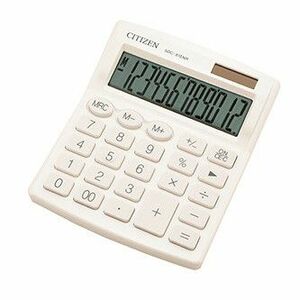 Citizen kalkulačka SDC812NRWHE, biela, stolová, dvanásťmiestna, duálne napájanie vyobraziť