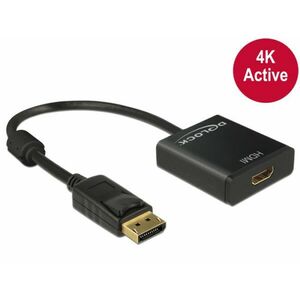 Delock Adaptér Displayport 1.2 samec > HDMI samica 4K aktívny čierny vyobraziť