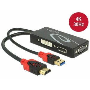 Delock Adaptér HDMI samec > DVI / VGA / Displayport samica 4K čierny vyobraziť