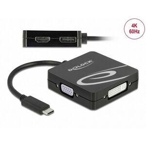Delock USB Type-C™ adaptér pre monitor VGA, DVI, HDMI alebo DisplayPort vyobraziť