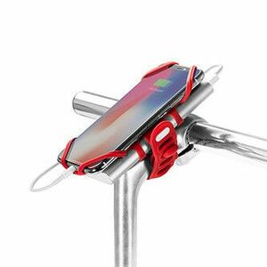 Držiak mobilu a powerbanky Bone Bike Tie 3 Pro Pack, na bicykel, nastaviteľná veľkosť, červený, 4-6.5", silikón, na riadidlá, červ vyobraziť