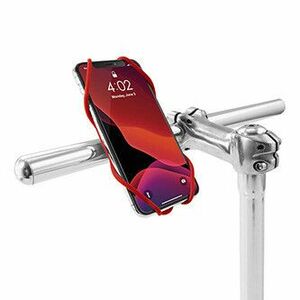 Držiak na mobil Bone Bike Tie 3, na bycikel, nastaviteľná veľkosť, červený, 4.7-7.2", silikón, na pripevnenie na riadidlá, červená vyobraziť