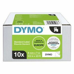 Dymo originál páska do tlačiarne štítkov, Dymo, 2093096, černý tlač/biely podklad, 7m, 9mm, 10ks v balení, cena za balenie, D1 vyobraziť